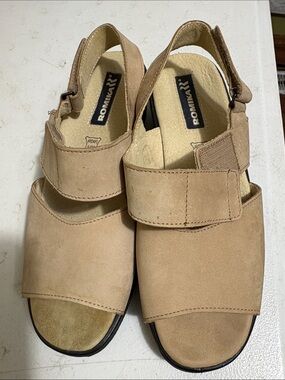 Romika Women’s Leather Comfor Sandals EU38/US7.5 Beige Wedge Velcro Echt Leder